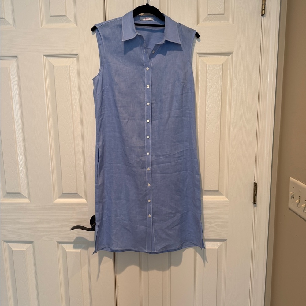 Leggiadro Light Blue Linen Dress